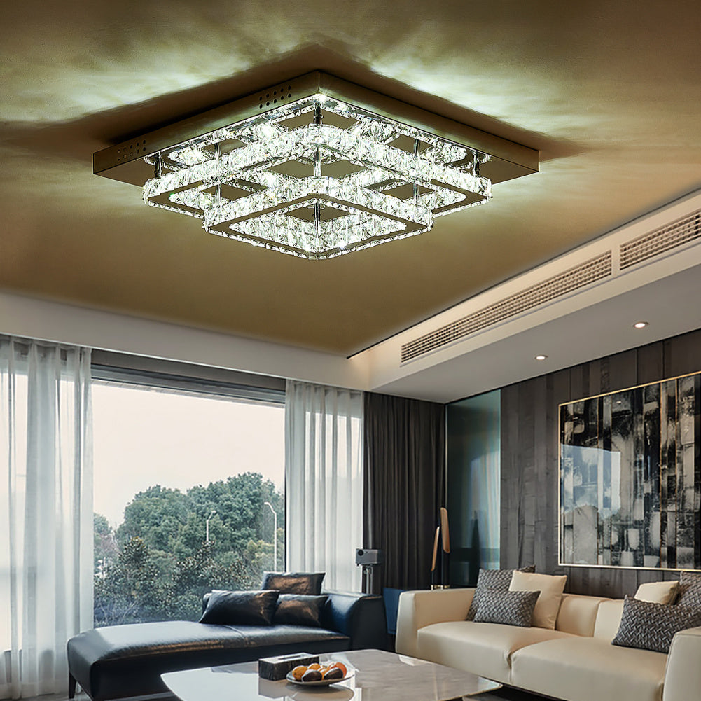 Modern LED Ceiling Light Crystal Lamp 50CM Cool White