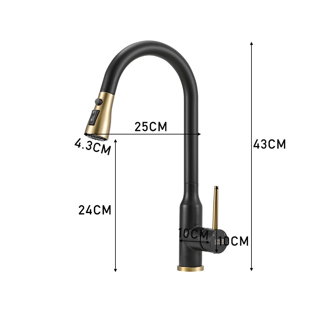 43cm Retractable Pull-down Kitchen Faucet,Black