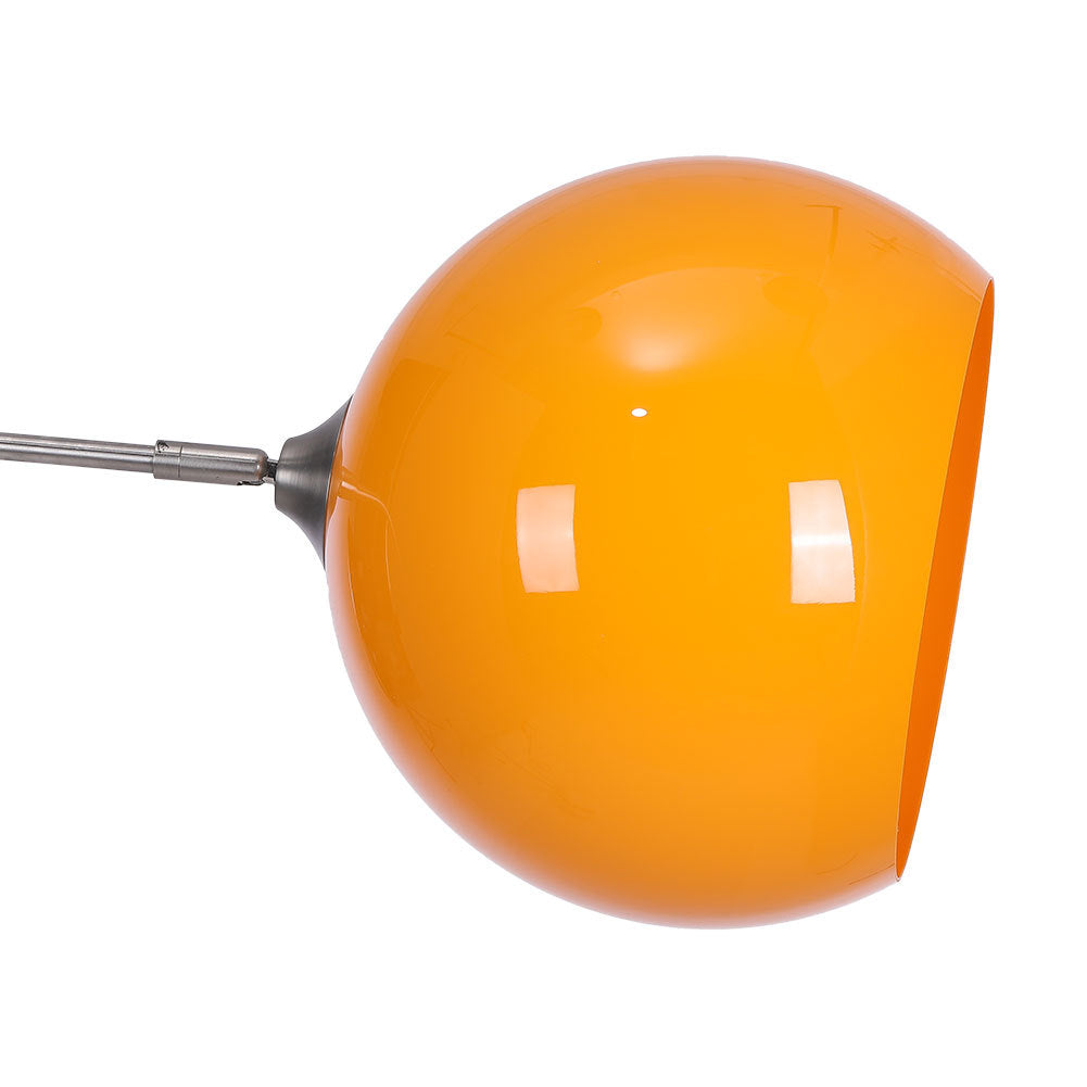 Arched Floor Lamp Tall Curved Design with Marble Base Orange Lampshade 130 to 180CM