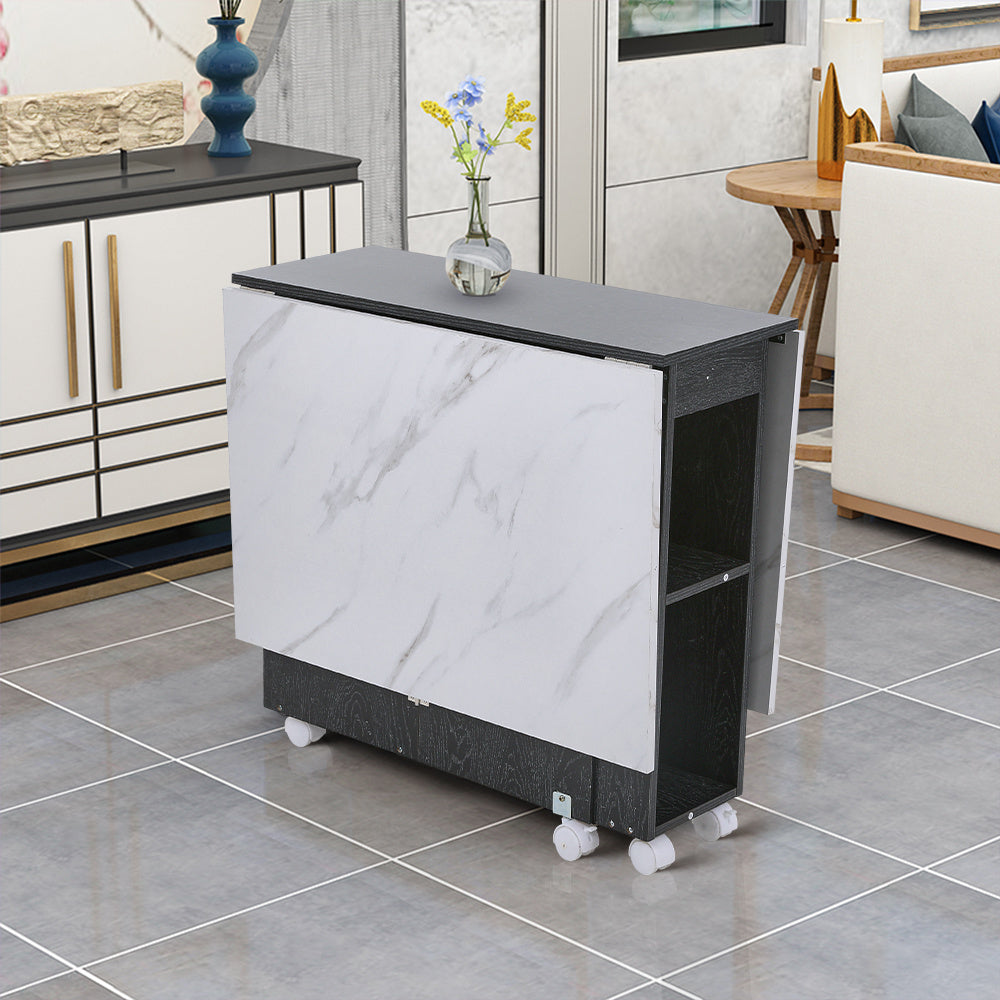 Versatile Extendable Dining Table Set with Storage Shelves