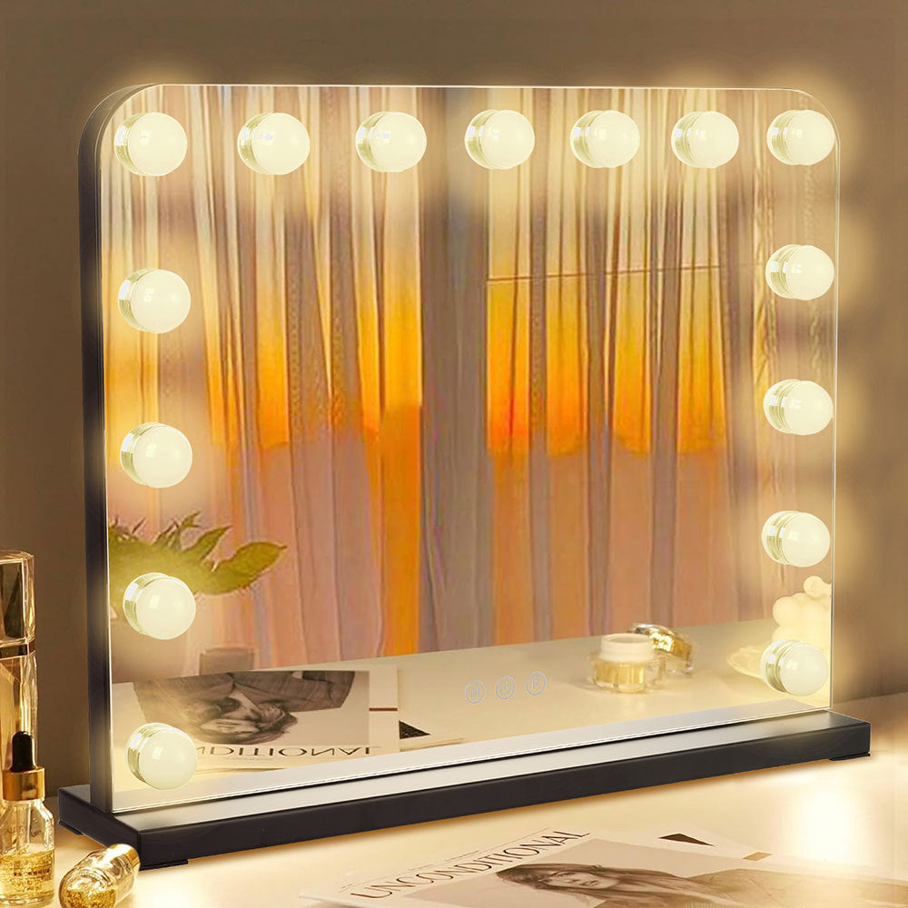Black Dimmable Hollywood LED Makeup Vanity Mirror