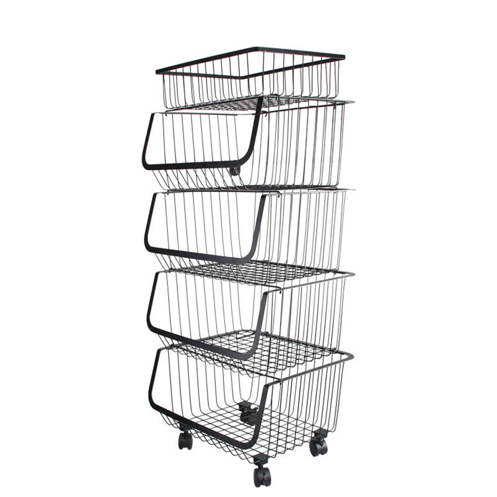 5 Tier Iron Wire Fruit Vegetable Basket Storage Unit