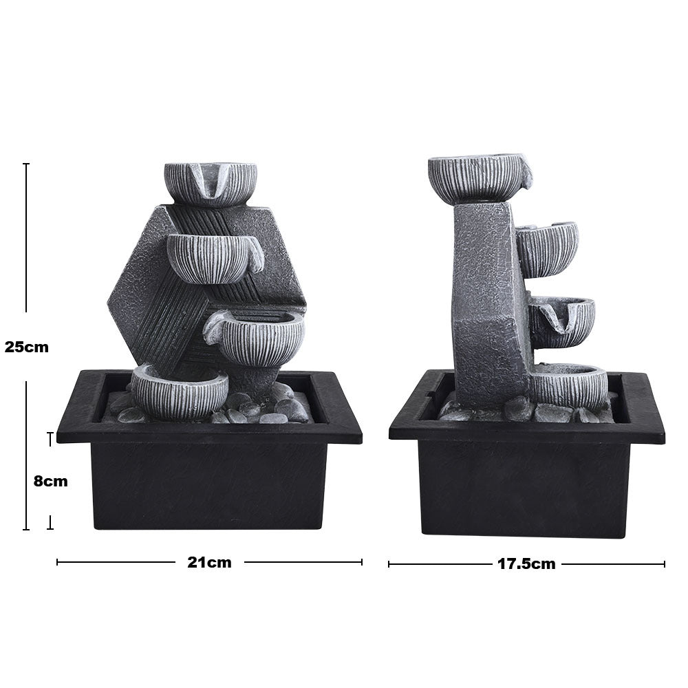 Garden Resin Fountain Water Feature LED Light