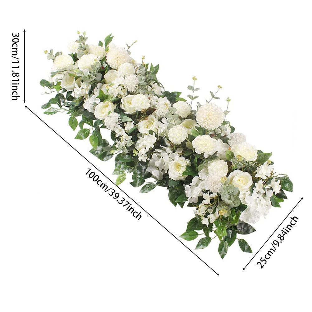 White Rose Floral Row for Wedding Aisle Decor