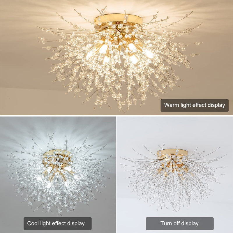 Gold Beaded Fireworks Recessed Ceiling Light
