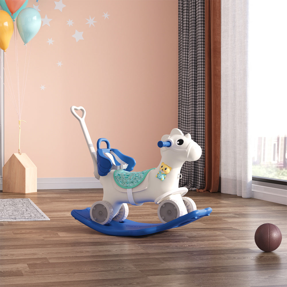 Blue Kids Plastic Rocking Horse