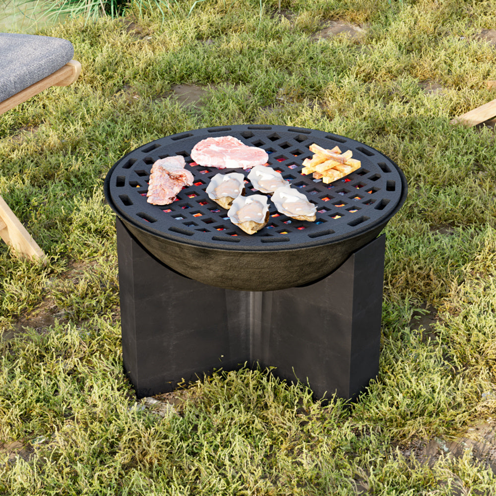 Black Round 33cm Cast Iron Grill Grate