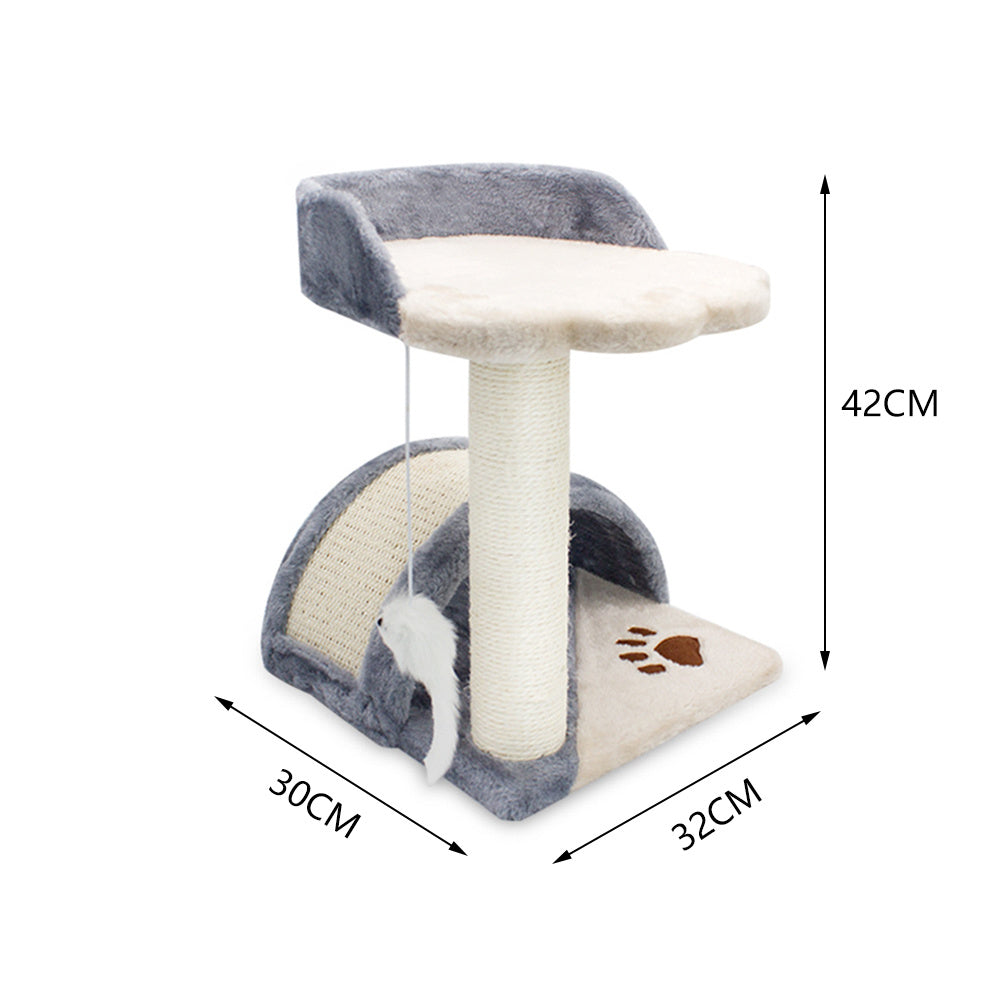Cat Scratching Tray Cat Scratch Stick Centre with Hanging Paly Toy , Grey