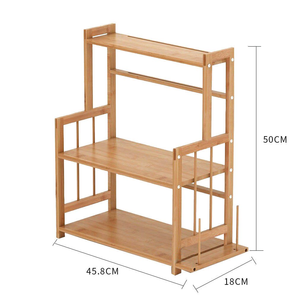 Large 3 Tier Wood Spice Rack Jar Bottle Display Unit