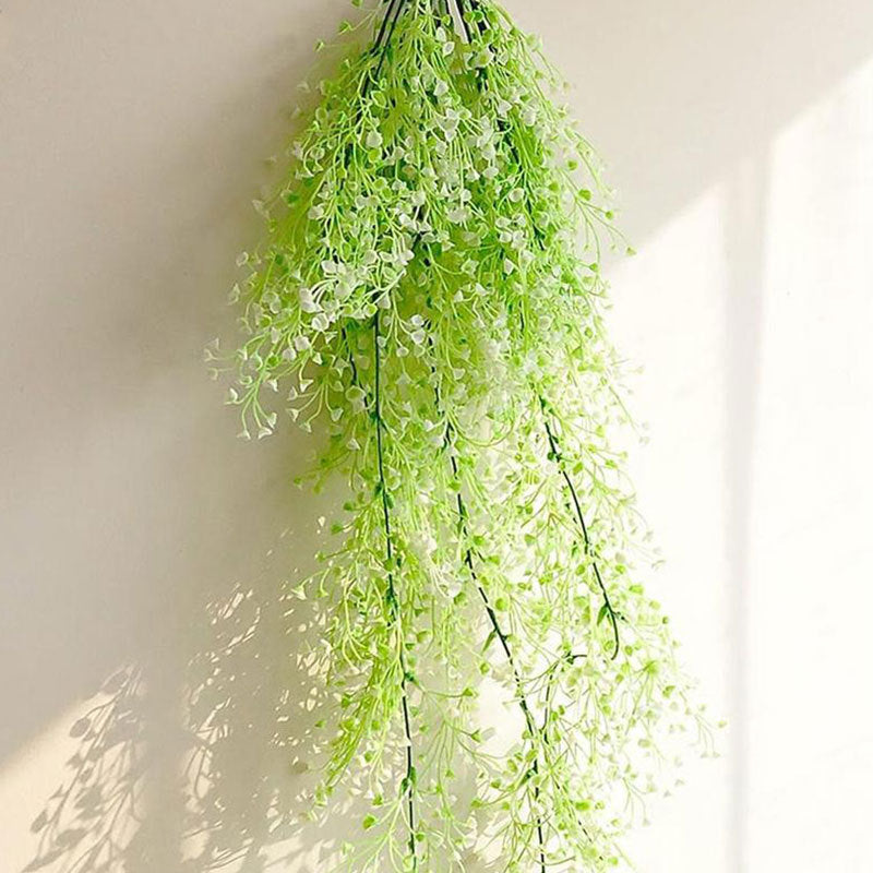 Artificial Trailing Ivy Flower Vine Leaf Garland Plants, White