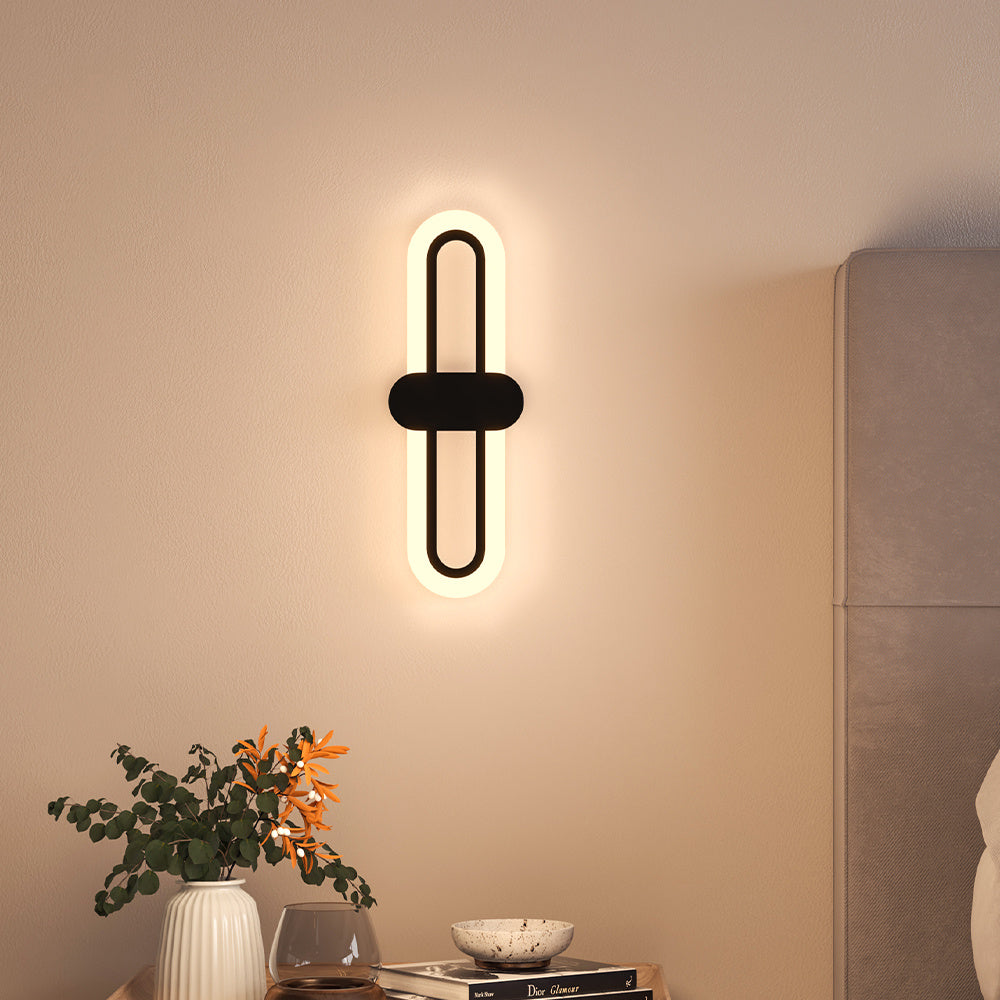 40CM Modern Oval LED Wall Light with Acrylic Shade, Warm Light