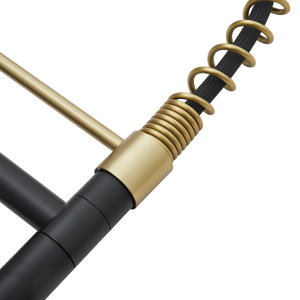 Gold Black Stainless Steel Kitchen Faucet with Pull Down Spring Spout