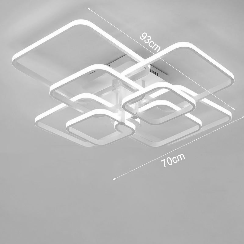Square LED Ceiling Light Cool White Light, 8 Head