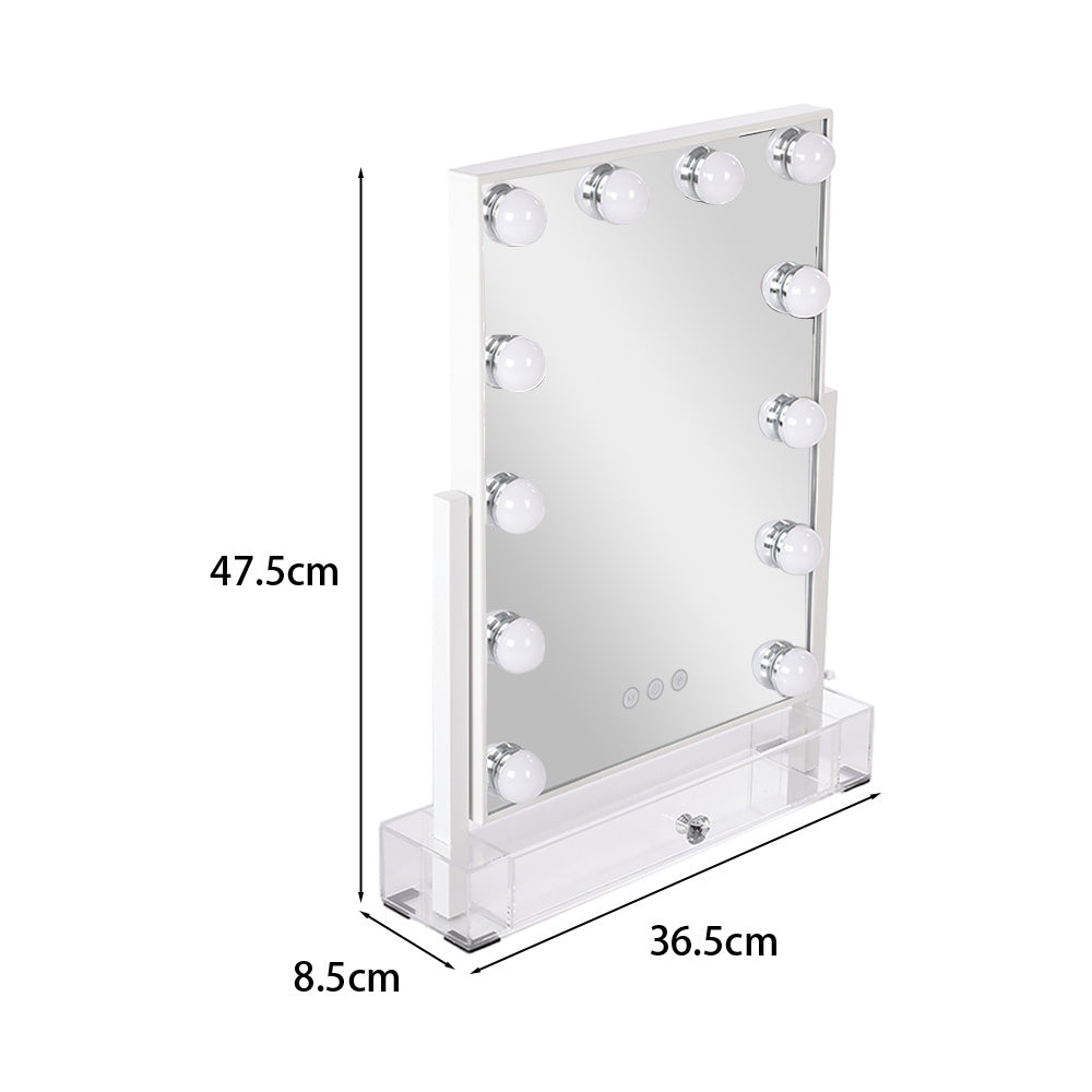 White Hollywood Vanity Makeup Mirror Dimmable
