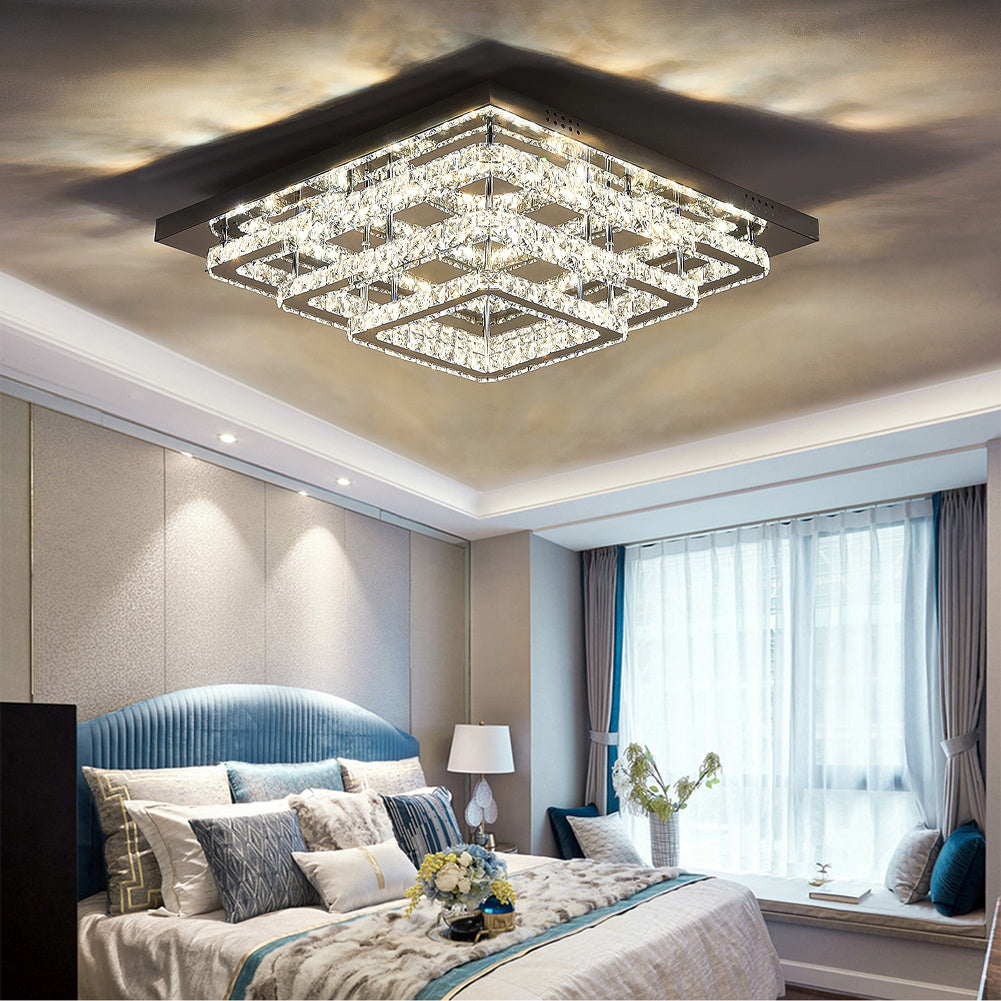 Modern LED Ceiling Light Crystal Lamp 60CM Cool White