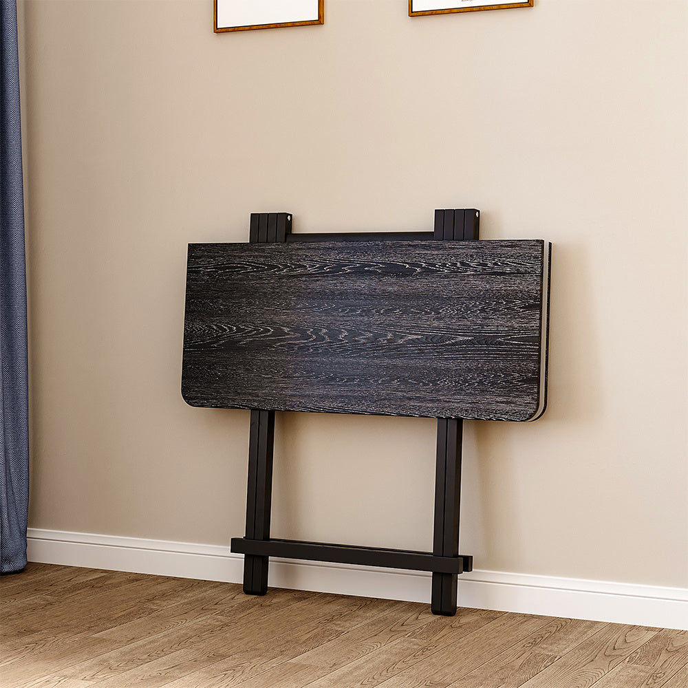 Black 80x80cm Folding Wooden Dining Table
