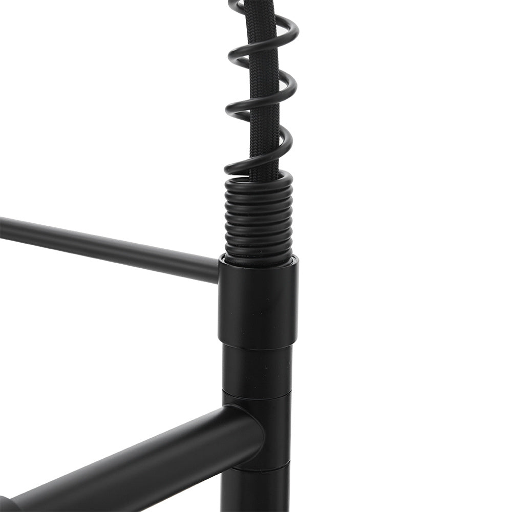 Black Stainless Steel Kitchen Faucet with Pull Down Spring Spout