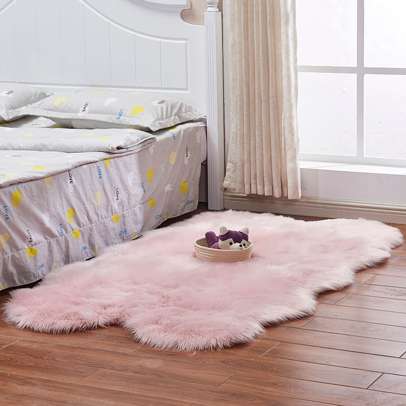 Soft Fluffy Fur Sheepskin Rug, Pink 180x110CM
