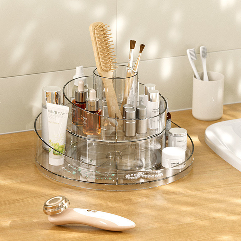 Circular Chic Transparent Makeup Storage Carousel