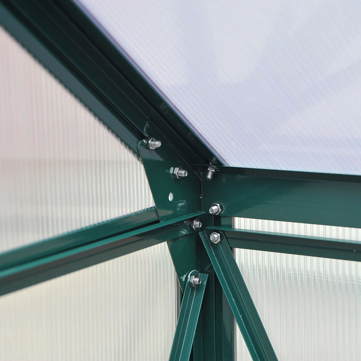 4ft x 6ft Garden Greenhouse Aluminium Polycarbonate Green Plant Housing With Base