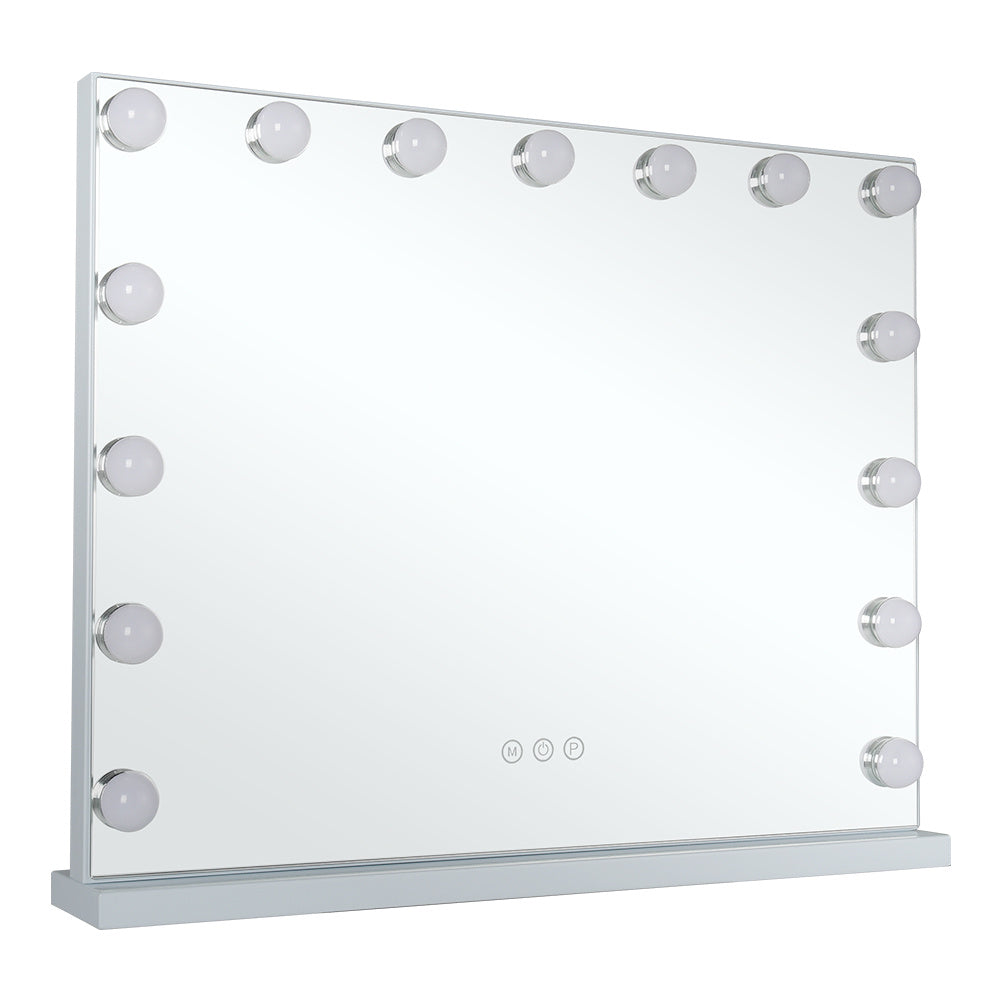 White Frameless Hollywood LED Lighted Cosmetic Mirror