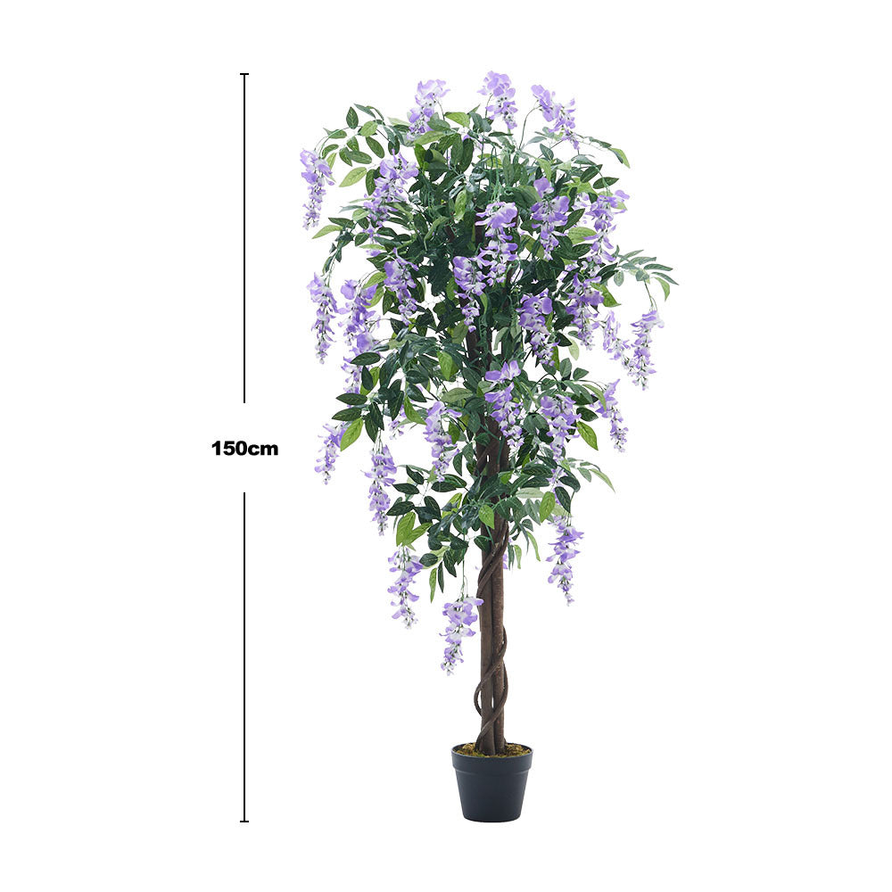 150cm Artificial Realistic Blossom Tree Bean Flower in Pot