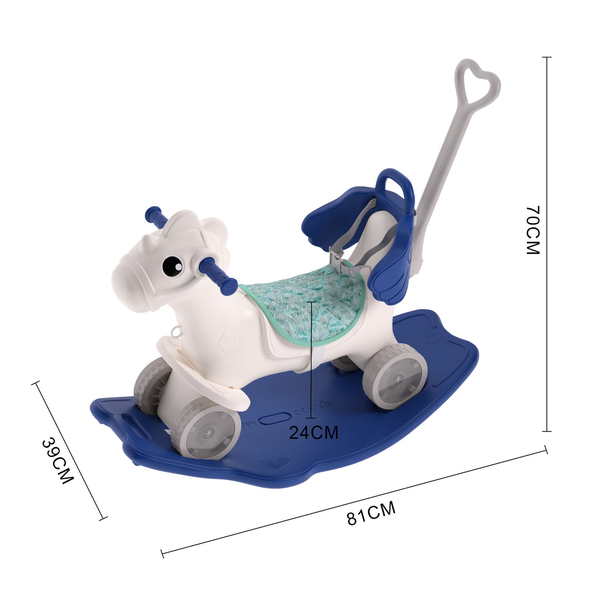 Blue Kids Plastic Rocking Horse