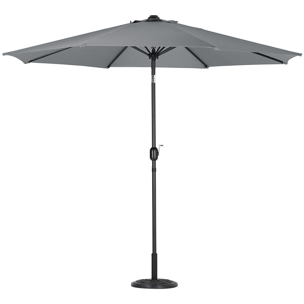 240 cm H 3M Outdoor Large Rotating Patio Parasol , with Floral-Pattern Base