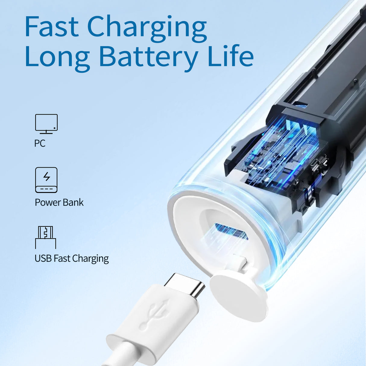 Sonic Electric Toothbrush 4 Heads USB Rechargeable White Cleaner with 4 Brush Heads