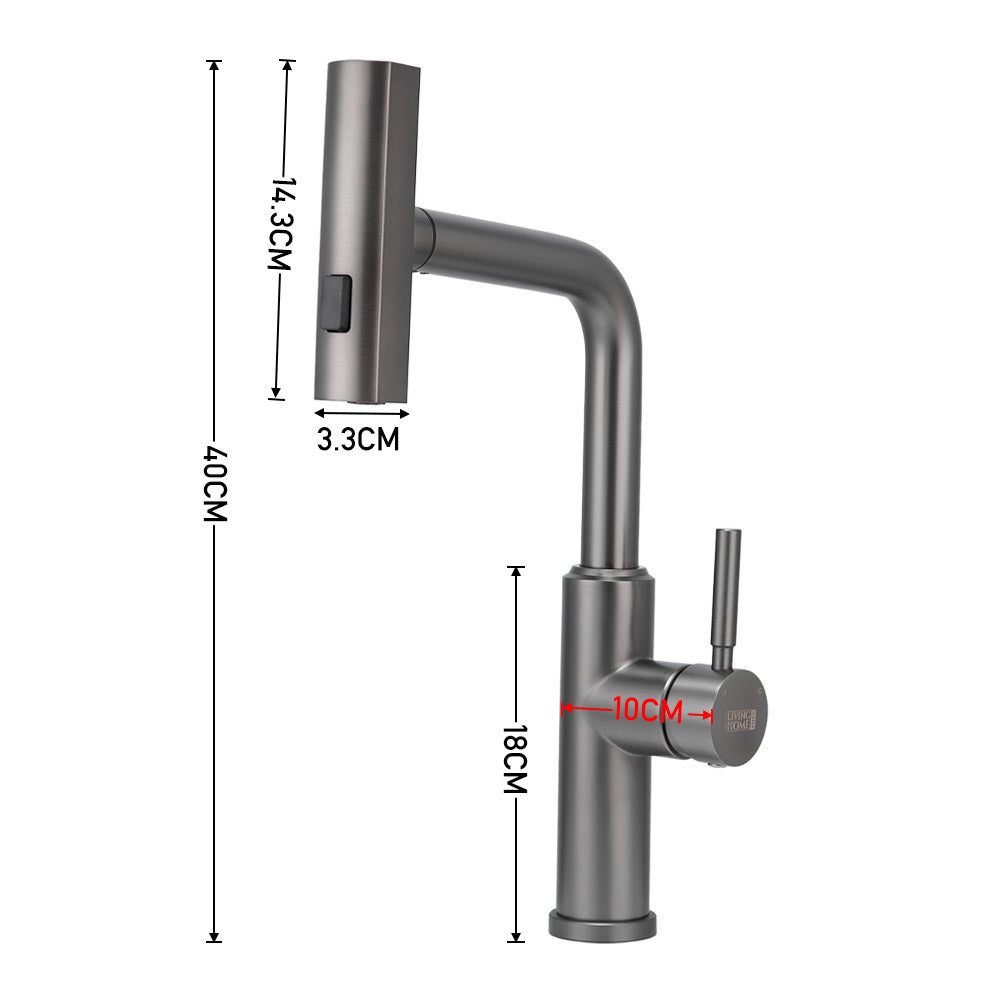 Rotable Pulldown Kitchen Mixer Tap,Grey