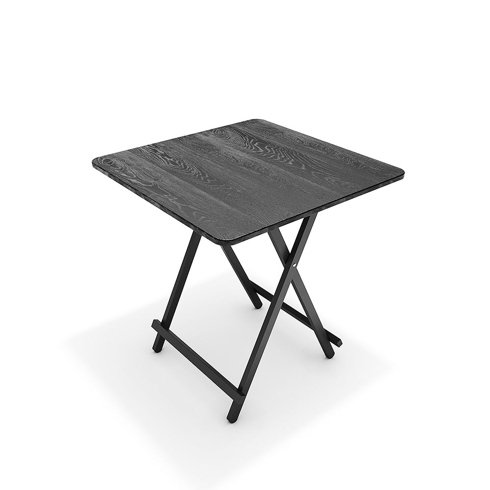 Black 70x70cm Folding Wooden Dining Table