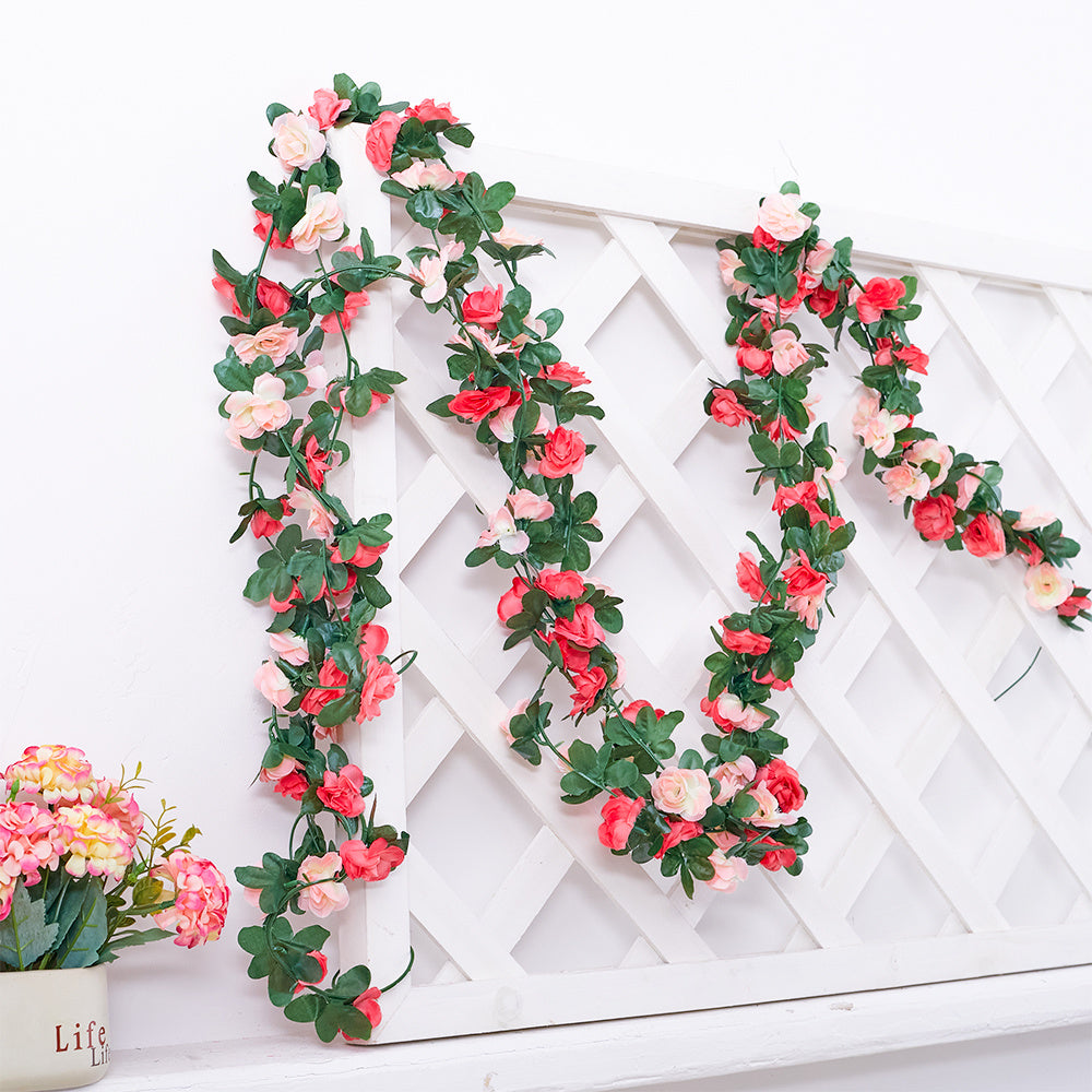 4 Pcs Artificial Flower Fake Silk Peony Hanging Vine Garland