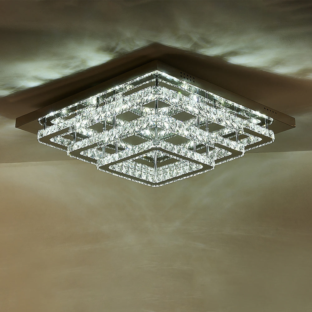 Modern LED Ceiling Light Crystal Lamp 70CM Cool White