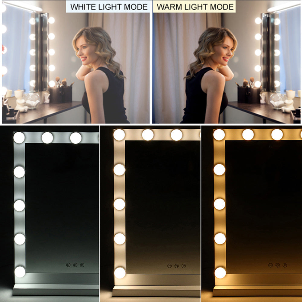 Dimmable LED Light Makeup Mirror for Bedroom, 42x52CM