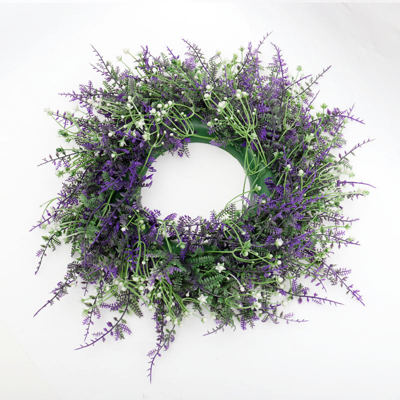 Artificial Lavender Flower Lush Topiary Wreath