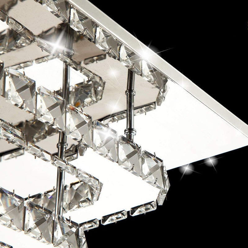 36W LED Ceiling Light Crystal Pendant Lamp, Cool White