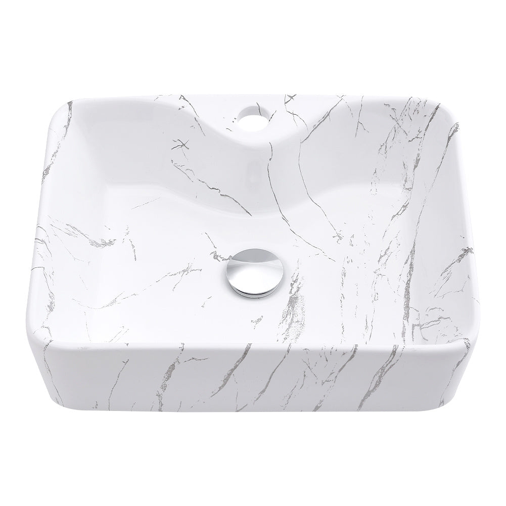 Rectangular Marble Vessle Sink Ceramic