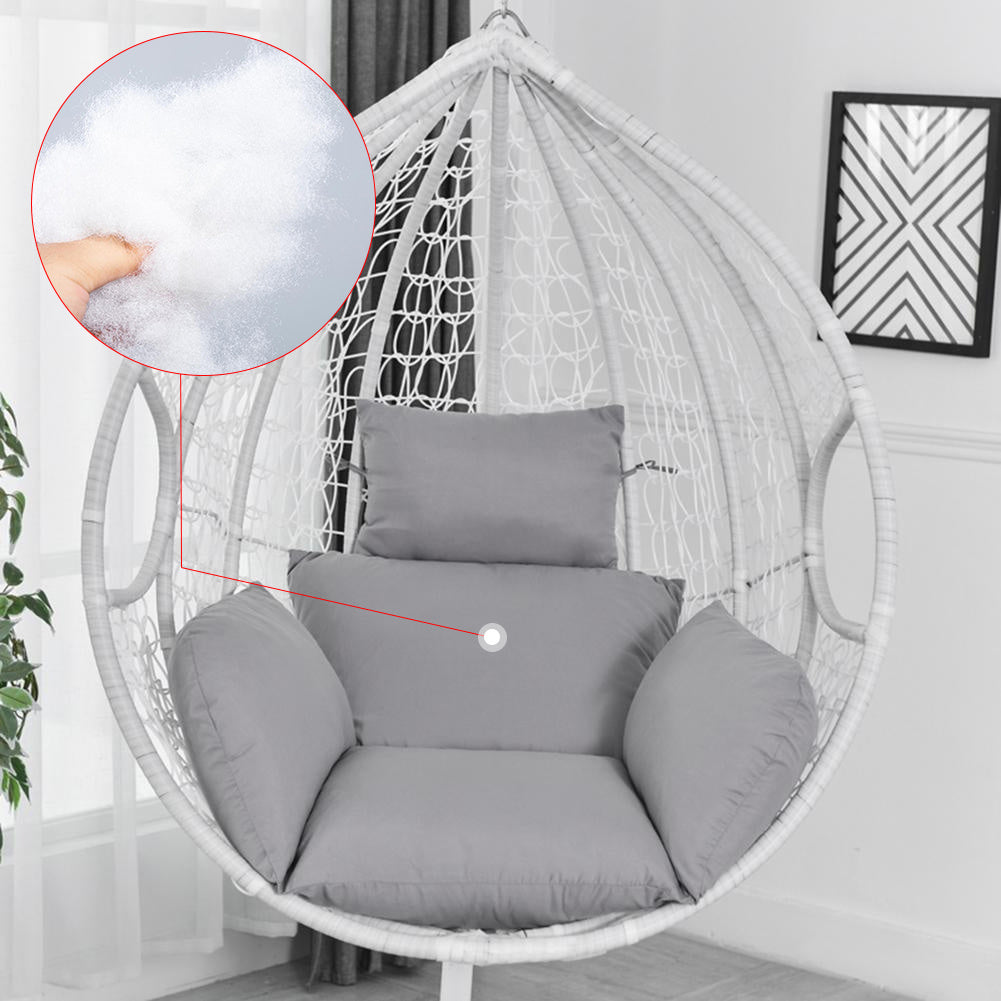 Hanging Egg Chair Pad Wicker Swing Chair Seat Cushion, Grey