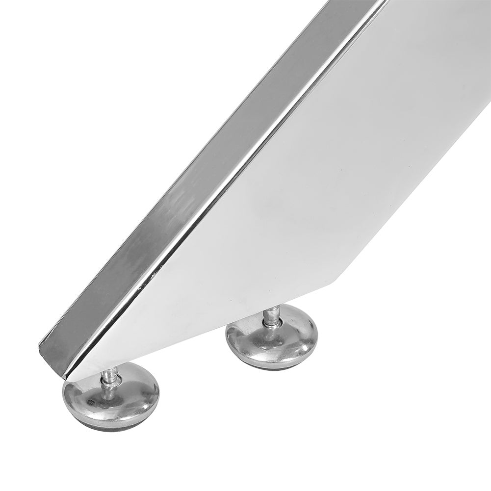 120x70cm Square Glass Dining Table with Silver Chrome Legs