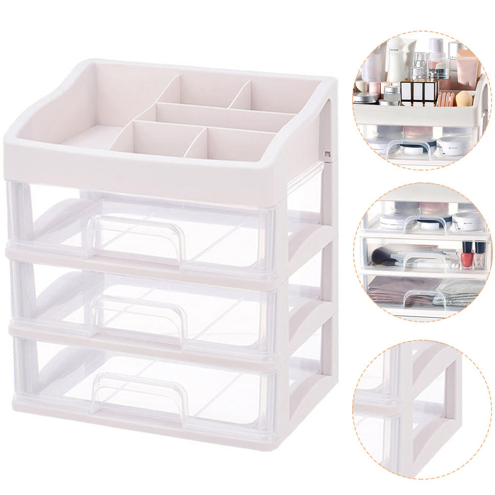 Cosmetic Display Holder Organizer with 3 Tier Storage Drawers