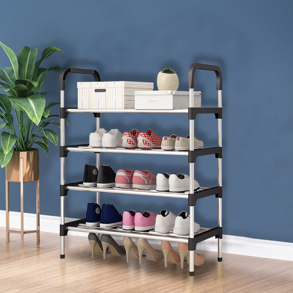 4 Tier Metal Shoe Rack Shoe Storage Stand Organiser