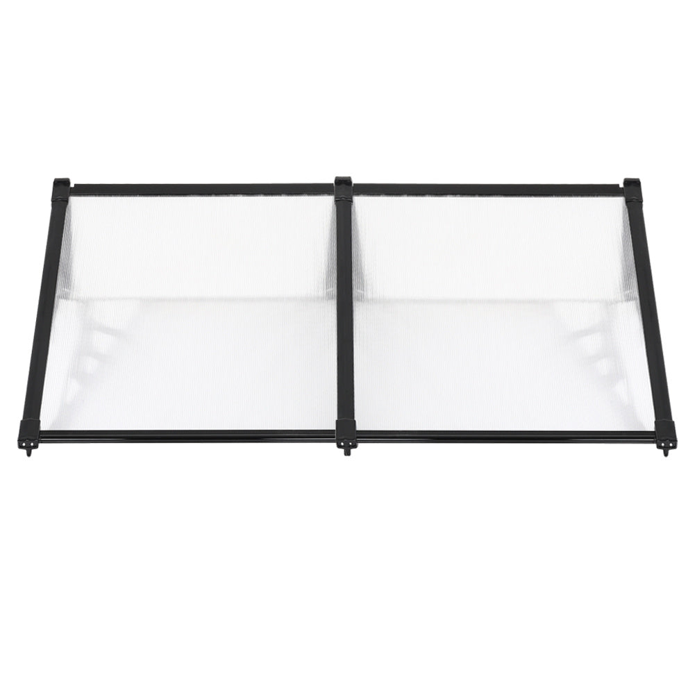 Black Straight Door Canopy Awning Shade Shelter, 190x90x28CM