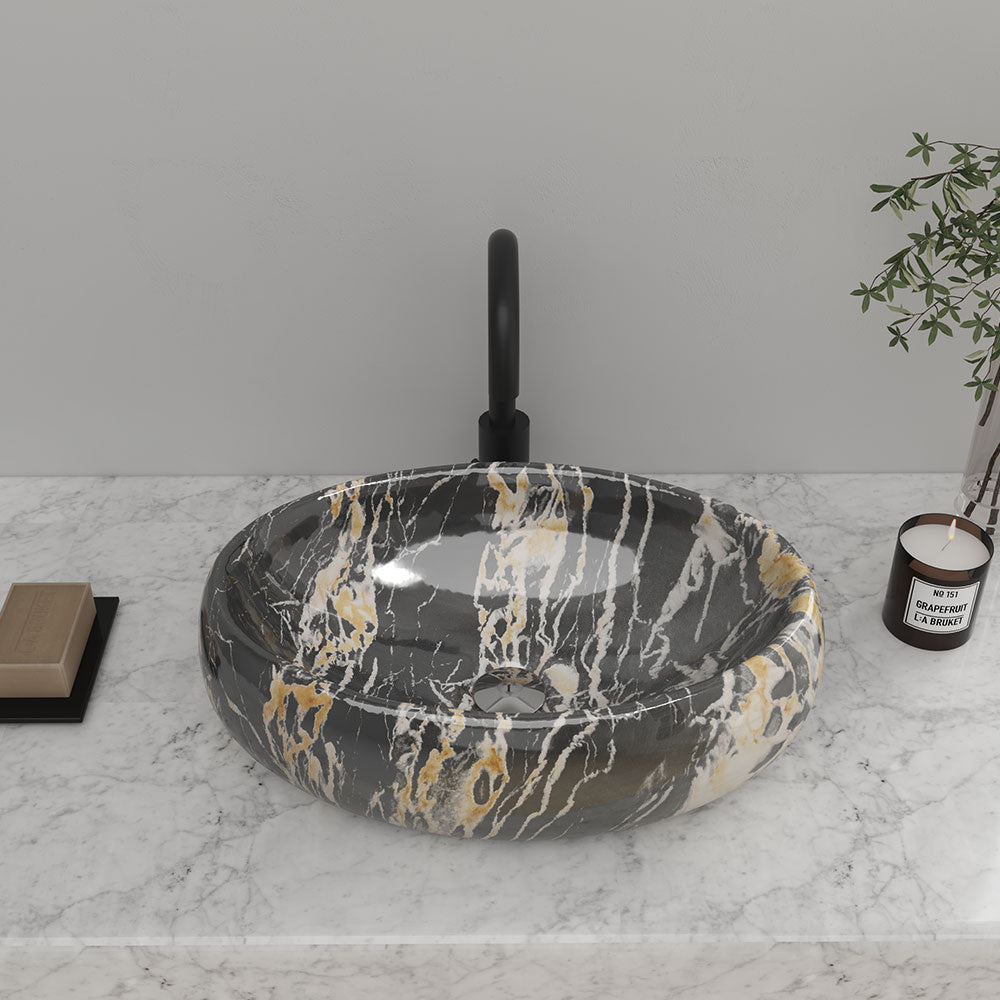 Modern Oval Ceramic Bathroom Vessel Sink
