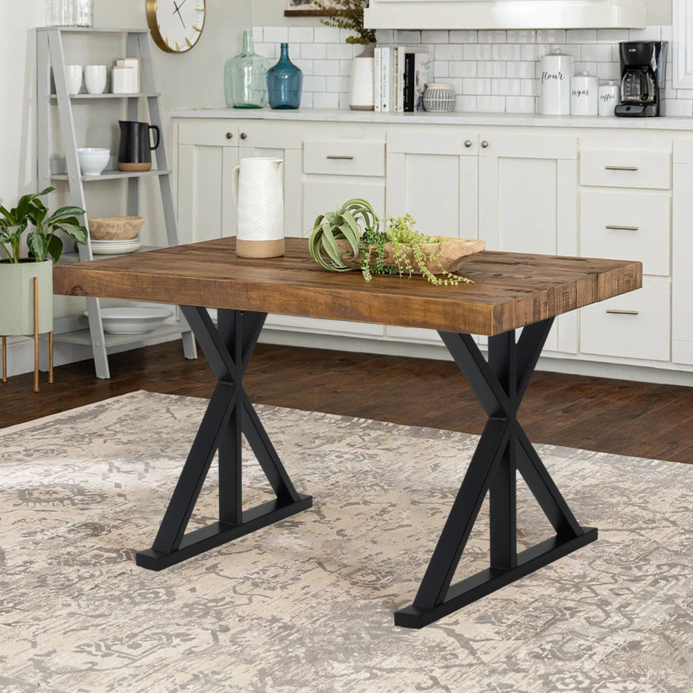 2pcs Black Metal Table Legs Industrial Table Legs