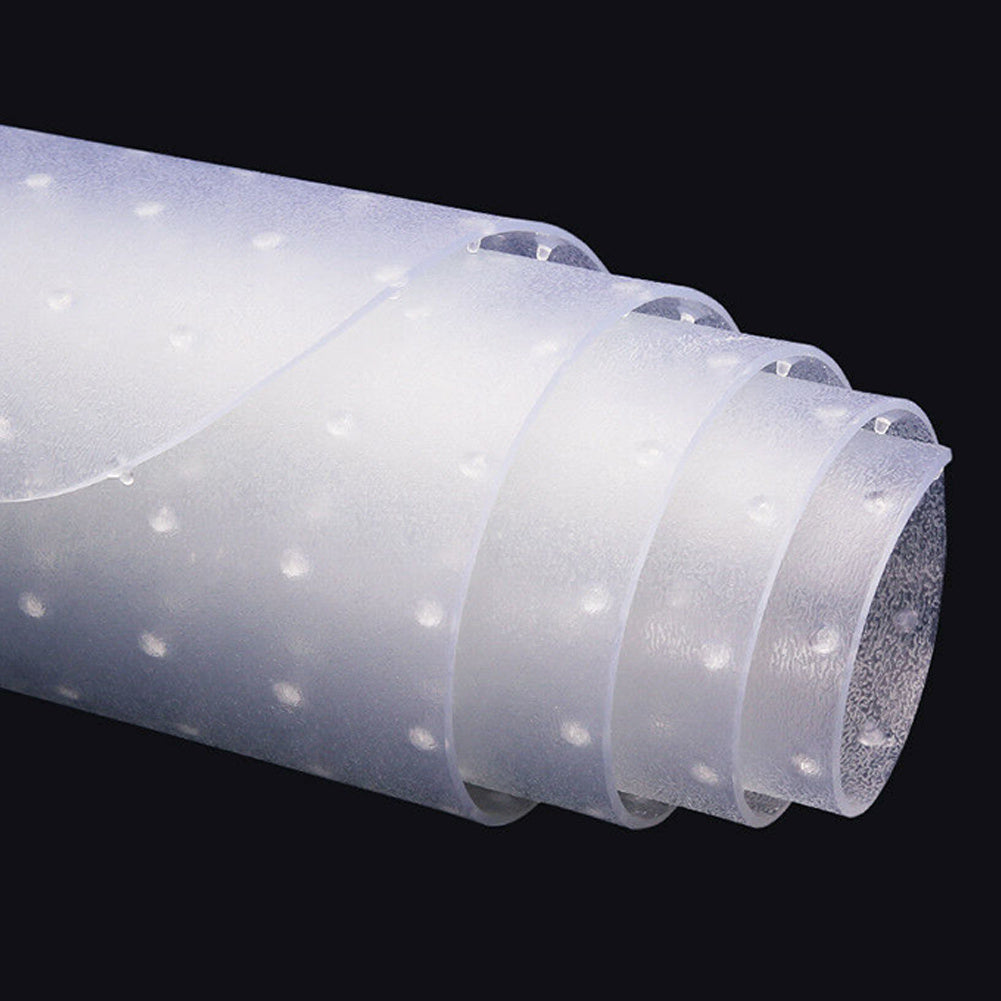 Plastic PVC Non Slip Office Chair Desk Mat Carpet Protector Rectangle Spiked