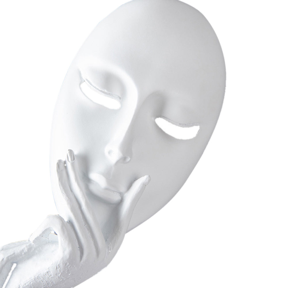 Large Art Abstract Thinker Sculpture Statue Ornament, White 29x10CM