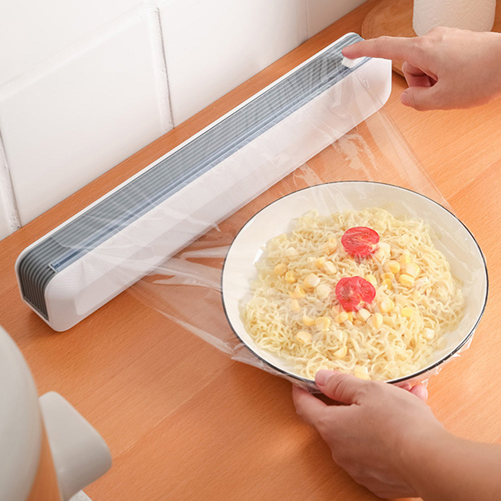 Grey Magnetic Cling Film Wrap Dispenser with Slide Cutter
