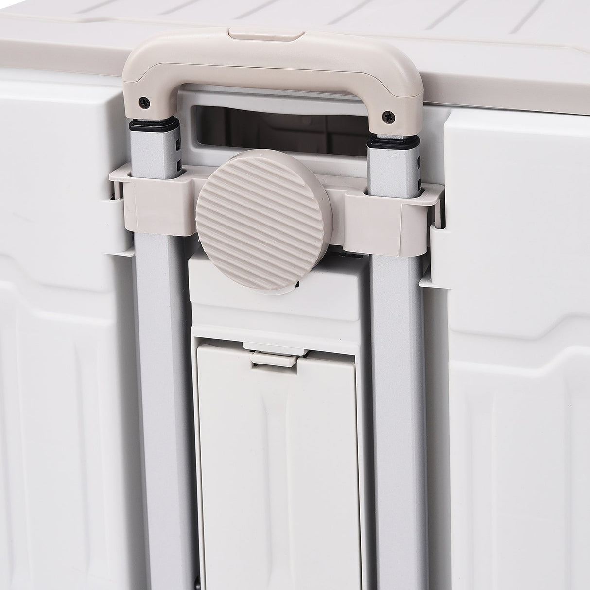 White 50L Cable Stayed Collapsible Rolling Utility Crate Shopping Cart