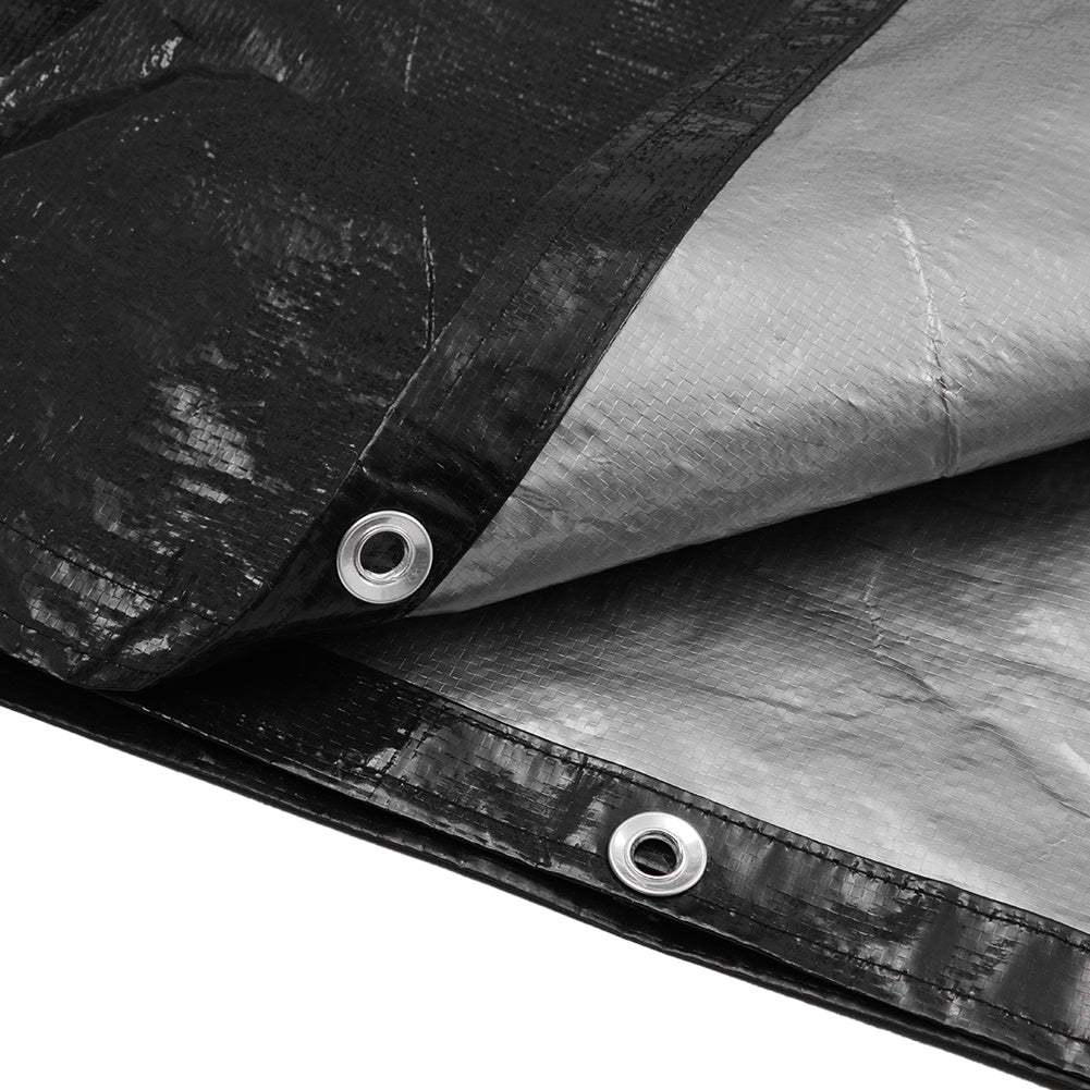 Grey 185cm Garden Metal Tube Firewood Rack with Roof