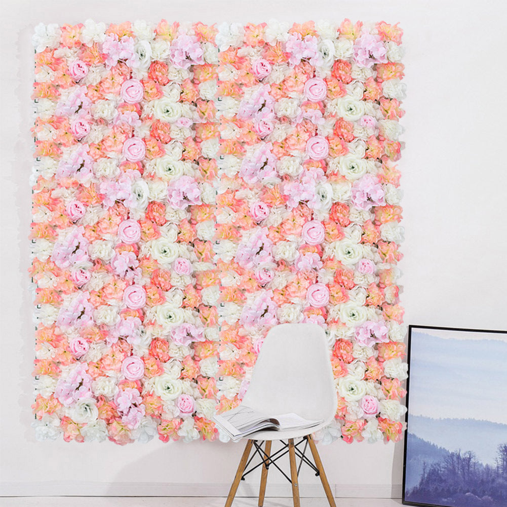 Multicolor Artificial Rose Flower Backdrop Wall Panel